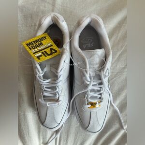 FILA White Work Slip Resistant Safety Memory Foam Shoes Womens Sz 12 Mens 10.5
